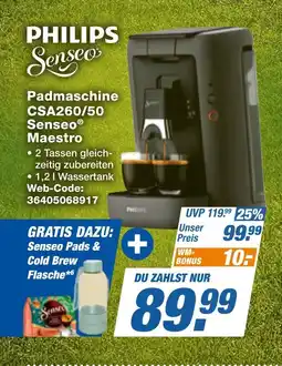 expert Techno Land PHILIPS Padmaschine CSA260/50 Senseo Maestro Angebot