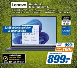 expert Techno Land Lenovo Notebook IdeaPad Slim 5i Angebot
