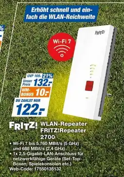 Expert WLAN-Repeater FRITZ!Repeater 2700 Angebot