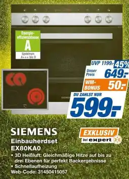 Expert SIEMENS Einbauherdset EX80KAO Angebot
