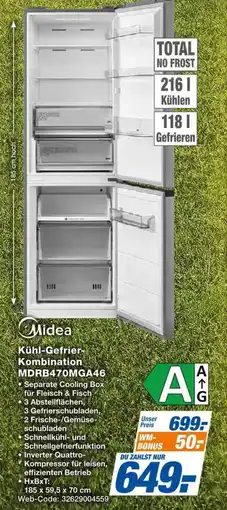 Expert Midea Kühl-Gefrier- Kombination MDRB470MGA46 Angebot