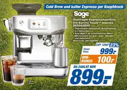 Expert Sage Siebträger-Espressomaschine the Barista TouchTM Impress SES882BSS Angebot