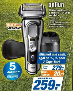 Expert BRAUN Herrenrasierer Series 9 9486cc wet&dry Angebot