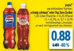 diska pepsi schwip schwap oder 7up Zero Zucker Angebot