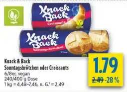 diska Knack & Back Sonntagsbrötchen oder Croissants Angebot