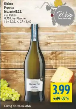 diska Giolano Prosecco Frizzante D.O.C. Angebot