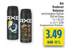 diska Axe Deodorant Bodyspray Angebot
