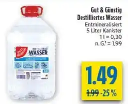 diska Gut & Günstig Destilliertes Wasser Angebot