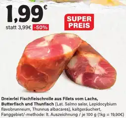 LEDO Dreierlei Fischfleischrolle aus Filets vom Lachs, Butterfisch und Thunfisch Angebot