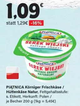 LEDO PIĄTNICA Körniger Frischkäse / Hüttenkäse Natur Angebot