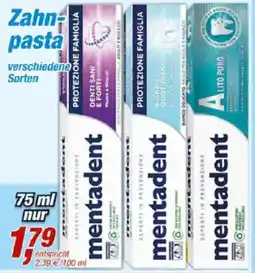Posten Börse mentadent Zahna pasta Angebot