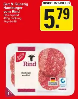 WEZ Gut & Günstig Hamburger vom Rind Angebot