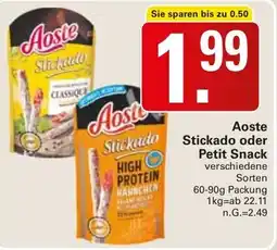 WEZ Aoste Stickado oder Petit Snack Angebot