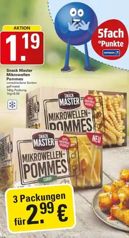 WEZ Snack Master Mikrowellen Pommes Angebot
