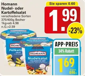 WEZ Homann Nudel- oder Kartoffelsalat Angebot