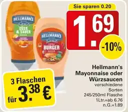 WEZ Hellmann's Mayonnaise oder Würzsaucen Angebot