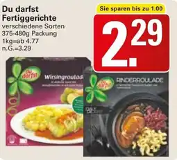 WEZ Du darfst Fertiggerichte Angebot