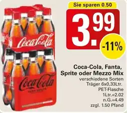 WEZ Coca-Cola, Fanta, Sprite oder Mezzo Mix Angebot