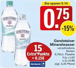 WEZ Gerolsteiner Mineralwasser Angebot