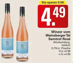 WEZ Winzer vom Weinsberger Tal Samtrot Rosé Angebot