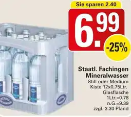 WEZ Staatl. Fachingen Mineralwasser Angebot