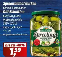 Simmel Spreewaldhof Gurken oder Dill-Schnitten Angebot