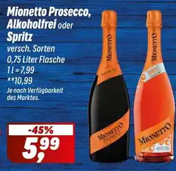 Simmel Mionetto Prosecco, Alkoholfrei oder Spritz Angebot