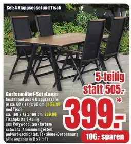 B1 Discount Baumarkt Gartenmöbel-Set >>Lana<< Angebot
