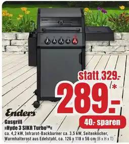 B1 Discount Baumarkt Enders Gasgrill >>Hyde 3 SIKR Turbo" Angebot