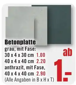 B1 Discount Baumarkt Betonplatte Angebot
