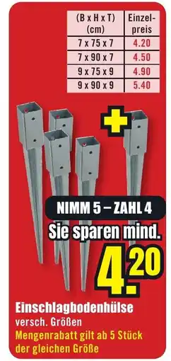 B1 Discount Baumarkt Einschlagbodenhülse Angebot