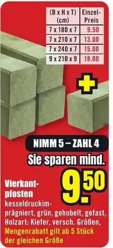 B1 Discount Baumarkt Vierkant- pfosten Angebot