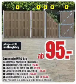 B1 Discount Baumarkt Zaunserie WPC-Alu Angebot