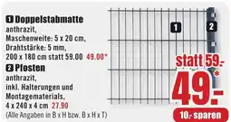 B1 Discount Baumarkt 1 Doppelstabmatte anthrazit, Angebot