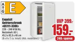 B1 Discount Baumarkt Exquisit Gefrierschrank >>GS111-330E<< Angebot