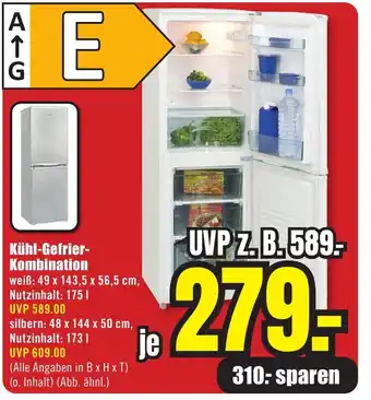 B1 Discount Baumarkt Kühl-Gefrier- Kombination Angebot