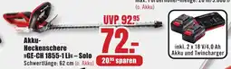 B1 Discount Baumarkt Einhell Akku- Heckenschere >>GE-CH 1855-1 Li«<- Solo Angebot