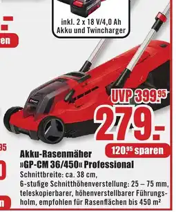 B1 Discount Baumarkt Einhell Akku-Rasenmäher >>GP-CM 36/450<< Angebot