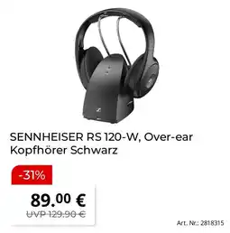 Saturn SENNHEISER RS 120-W, Over-ear Kopfhörer Schwarz Angebot