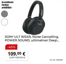 Saturn SONY ULT WEAR, Noise Cancelling, POWER SOUND, ultimativer Deep... Angebot
