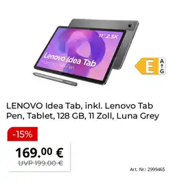 Saturn LENOVO Idea Tab, inkl. Lenovo Tab Angebot