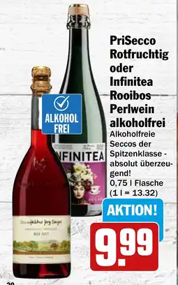 HIT Ullrich PriSecco Rotfruchtig oder Infinitea Rooibos Perlwein alkoholfrei Angebot
