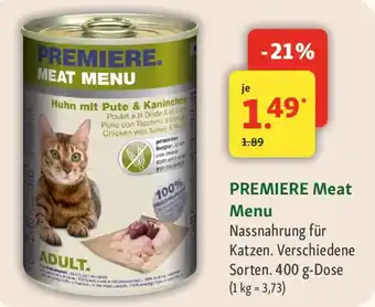 Fressnapf Premiere. meat menu Angebot