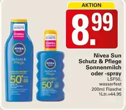 WEZ Nivea Sun Schutz & Pflege Sonnenmilch oder -spray Angebot