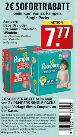 WEZ Pampers Baby Dry oder Premium Protection Windeln Angebot