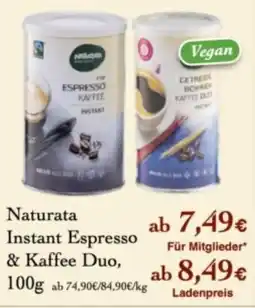 LPG Biomarkt Naturata Instant Espresso & Kaffee Duo Angebot