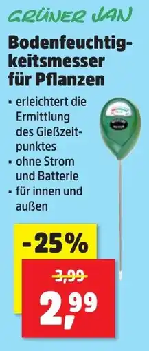 Thomas Philipps GRÜNER JAN Bodenfeuchtigkeitsmesser für Pflanzen Angebot