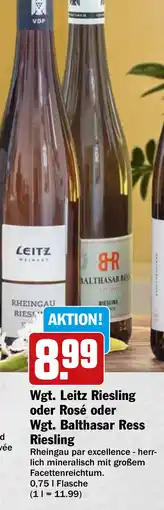 HIT Ullrich Wgt. Leitz Riesling oder Rosé oder Wgt. Balthasar Ress Riesling Angebot