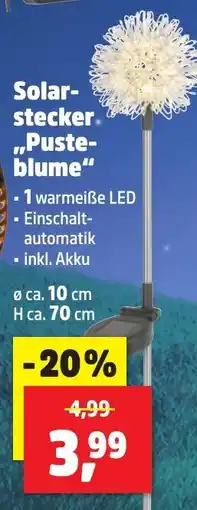 Thomas Philipps Solarstecker. ,,Puste- blume" Angebot