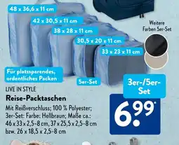 Aldi Süd LIVE IN STYLE Reise-Packtaschen Angebot